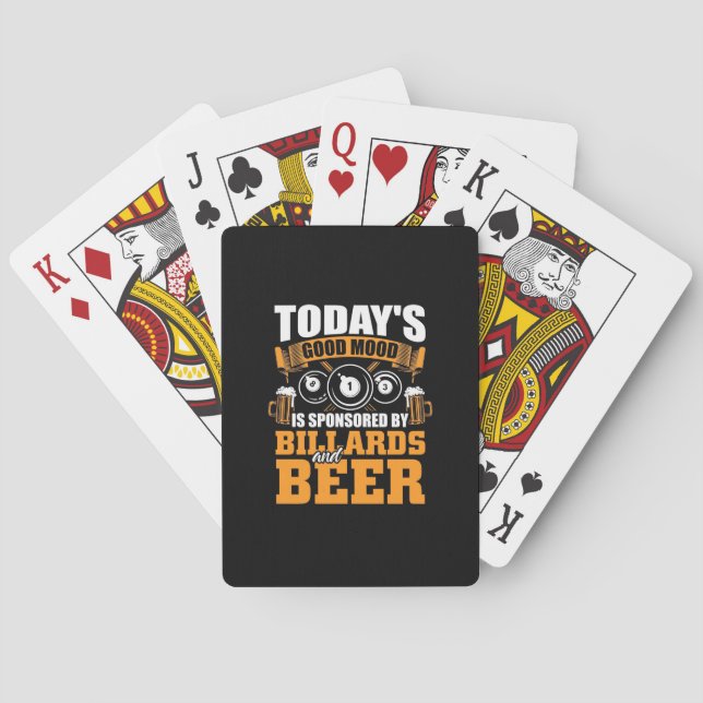 Baraja De Cartas Billiards Player | Today Billiards And Beer (Reverso)