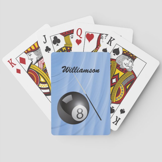 Baraja De Cartas Billiards Sport lo personaliza con un nombre (Reverso)