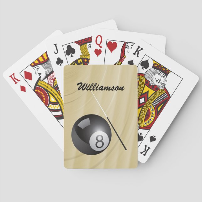 Baraja De Cartas Billiards Sport personalizar con un nombre (Reverso)