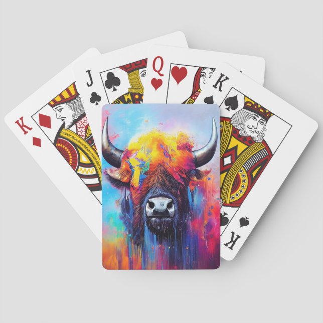 Baraja De Cartas Bison Animal Discovery Adventure Nature Planet (Reverso)