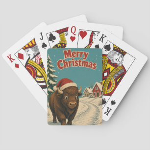 Baraja De Cartas Bison Camino Helado Animal Navidad