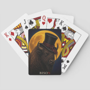 Baraja De Cartas Bison Top Hat Gótico Surrealista