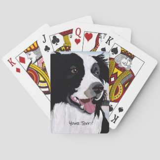 Baraja De Cartas Black and White Border Collie Playing Cards