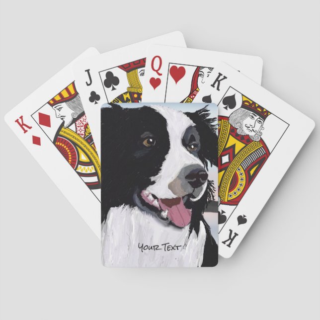 Baraja De Cartas Black and White Border Collie Playing Cards (Reverso)