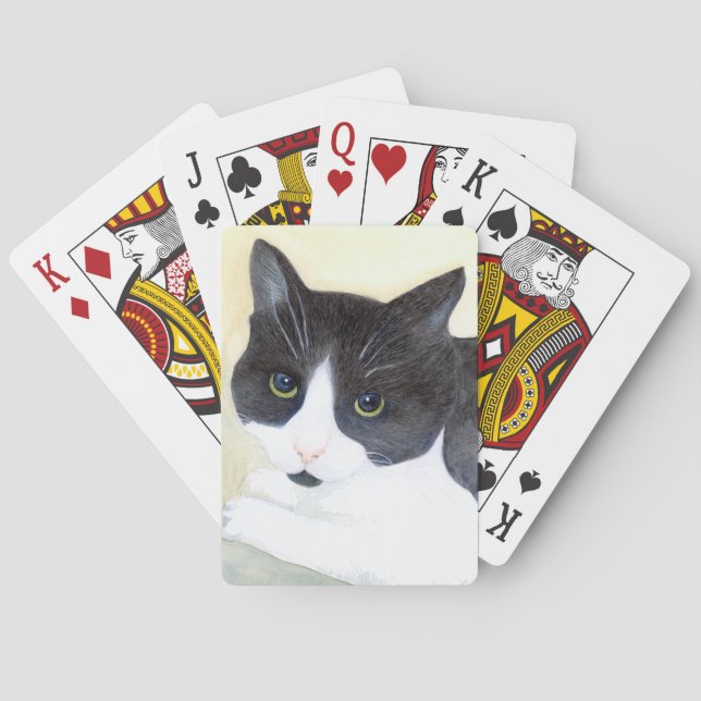 Baraja De Cartas Black and White Cat (Reverso)