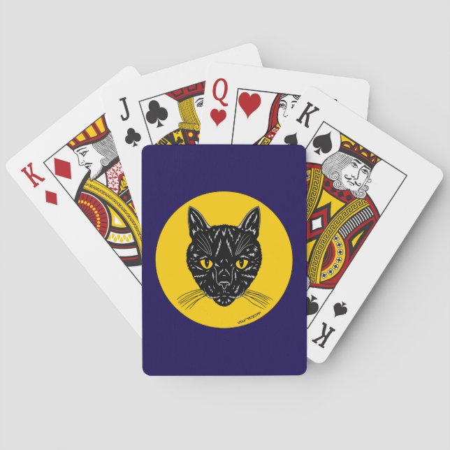 Baraja De Cartas Black Cat Face (Reverso)