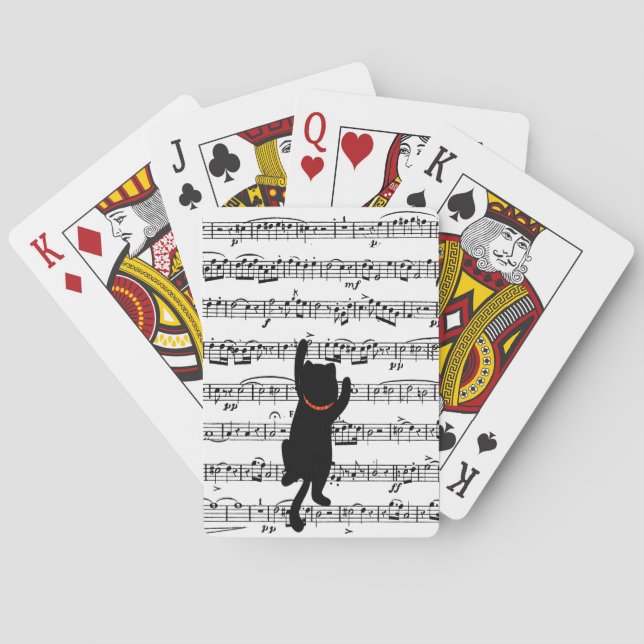Baraja De Cartas Black Cat On Sheet Music (Reverso)