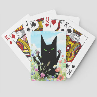 Baraja De Cartas Black Cat Spring Fever:  Kitty and Flowers
