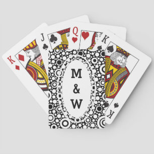 Baraja De Cartas Black Dots & Circles Grid + tu trasero. y texto
