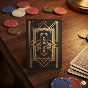 Baraja De Cartas Black Gold Art Deco No. 007 Vintage