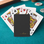 Baraja De Cartas Black Gold Modern Script Girly Monograma Nombre<br><div class="desc">Cartas de juego de nombres de monograma de escritura simple en negro y oro. Esto hace que el dulce perfecto cumpleaños 16,  boda,  ducha de novia,  aniversario,  ducha de bebé o fiesta de soltera sea regalo para alguien que ama el lujo glam y los estilos de moda.</div>