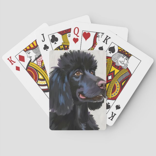 Baraja De Cartas Black Poodle | Dog Watercolor Pet (Reverso)