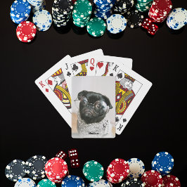 Baraja De Cartas Black Pug Wearing Glass