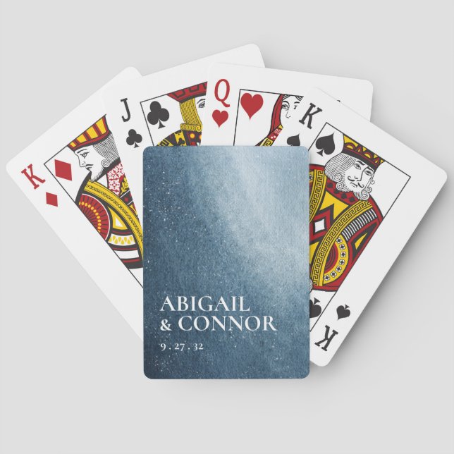 Baraja De Cartas Black Sky Stars Navy Blue White (Reverso)