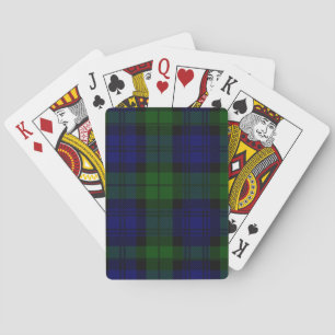 Baraja De Cartas Black Watch Tartan Blue Green Plage