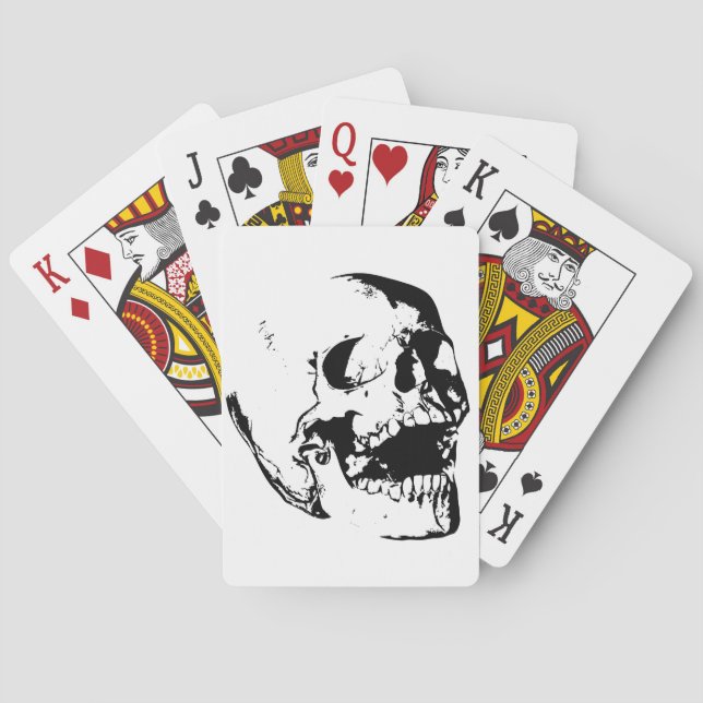 Baraja De Cartas Black White Skull (Reverso)