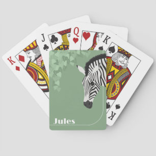 Baraja De Cartas Black White Zebra Green Ivy añadir nombre