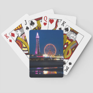 Baraja De Cartas Blackpool Beach se ilumina de noche
