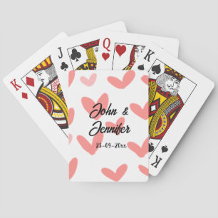 Baraja De Cartas blanco simple estilo de texto mínimo boda corazón