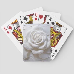Baraja De Cartas Blanco sobre blanco - Rosa esculpido