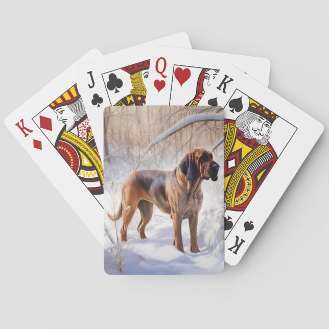 Baraja De Cartas Bloodhound deja que nieve Navidades (Reverso)