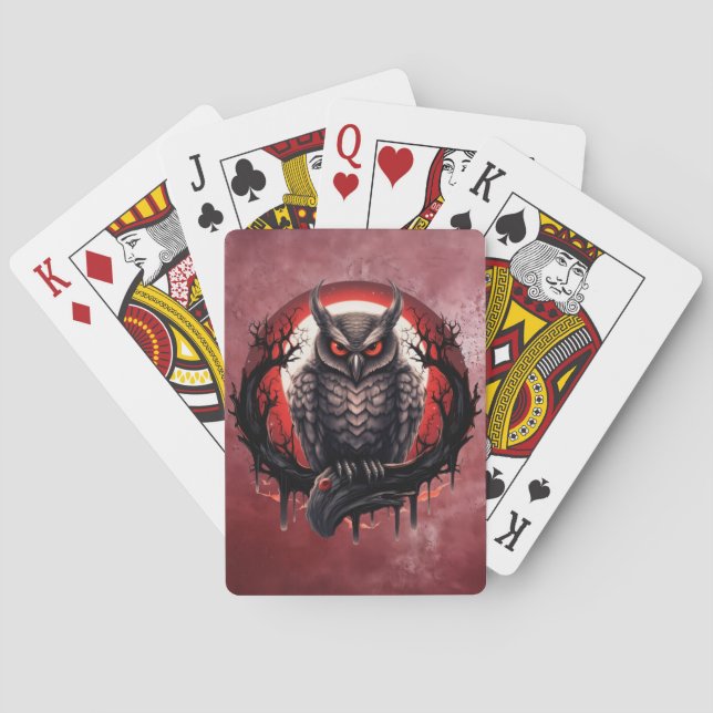 Baraja De Cartas Bloodmoon Horned Owl (Reverso)