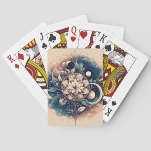 Baraja De Cartas "Bloom Celestial - Tarjeta de arte mística floral