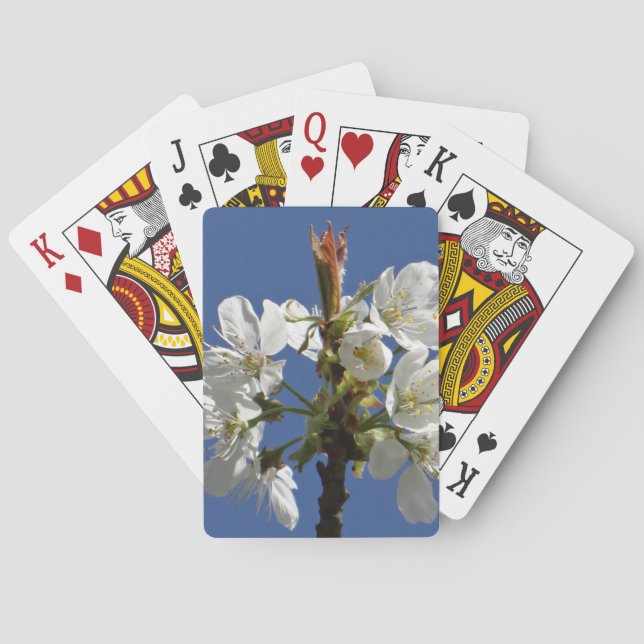 Baraja De Cartas Bloom de Primavera Blanca (Reverso)