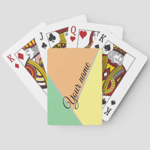 Baraja De Cartas Bloque de Color Moderno Pastel Menta y Melocotón c