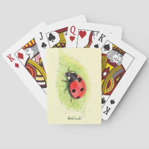 Baraja De Cartas Bloque de fotos de mariquita linda en una hoja