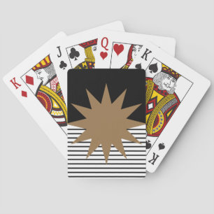 Baraja De Cartas Bloqueo de color blanco negro y sol marrón