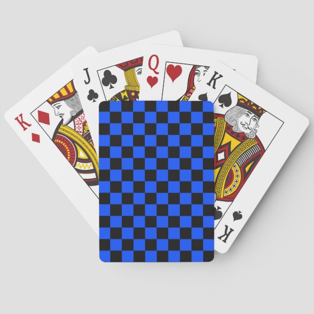 Baraja De Cartas Blue and black checkerboard pattern (Reverso)