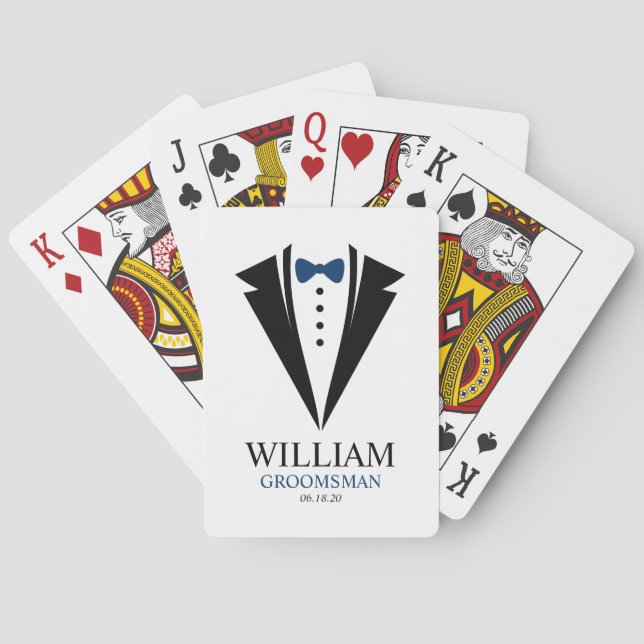 Baraja De Cartas Blue Bow Tie "Groomsman" Tuxedo (Reverso)