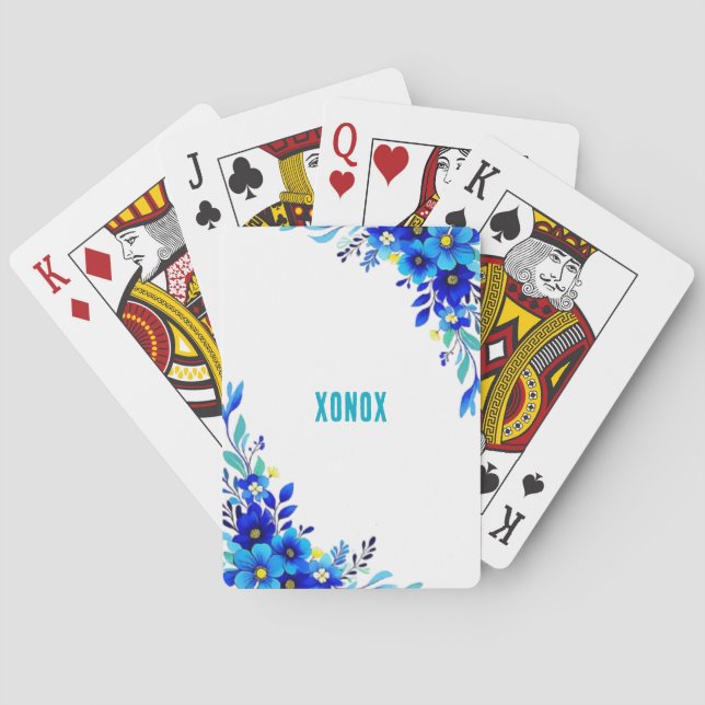 Baraja De Cartas Blue Flowers XONOX Original (Reverso)