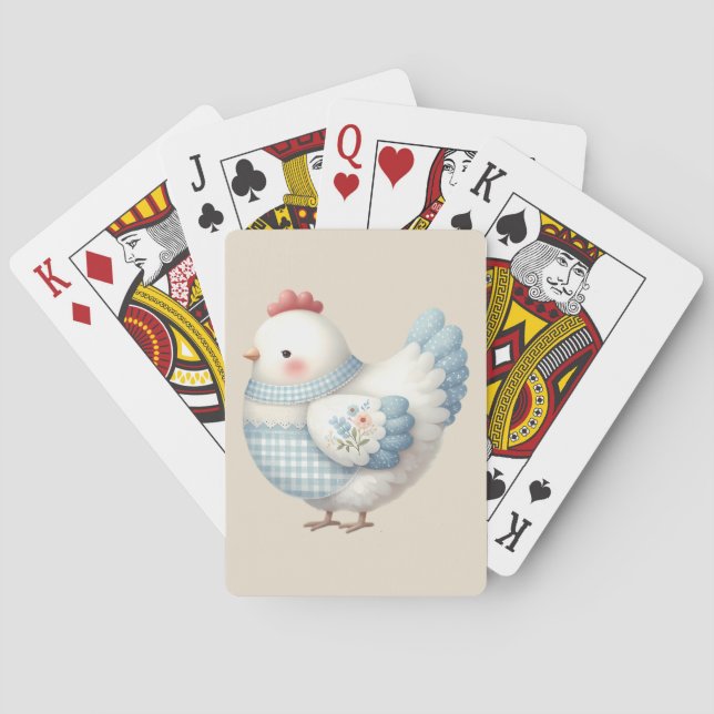 Baraja De Cartas Blue Gingham Cottage Hen (Reverso)