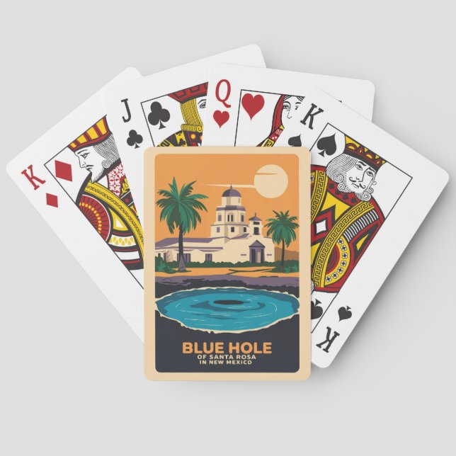 Baraja De Cartas Blue Hole Nuevo México Viaje de arte (Reverso)