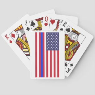 Baraja De Cartas "BLUE LINE FINO en BANDERA "