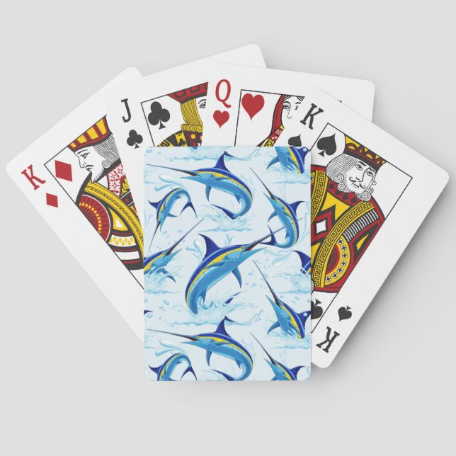 Baraja De Cartas Blue Marlin Jumping out of Ocean (Reverso)