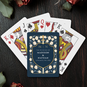 Baraja De Cartas Blue Royal Sword Shield Wedding Favor