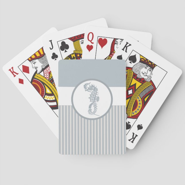 Baraja De Cartas Blue Seahorse Blue Classic Nautical Elegant (Reverso)