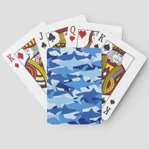 Baraja De Cartas Blue Shark Pattern