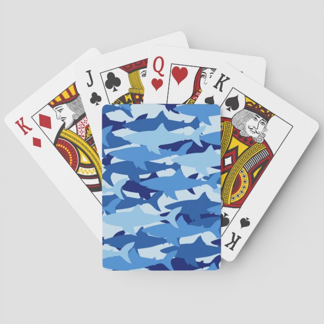 Baraja De Cartas Blue Shark Pattern (Reverso)