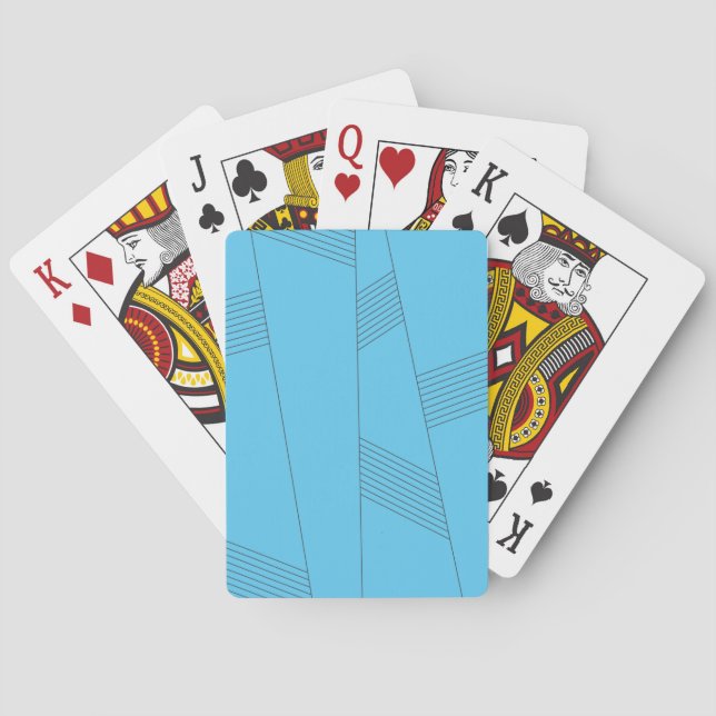 Baraja De Cartas Blue, simple, elegant, abstract line pattern (Reverso)
