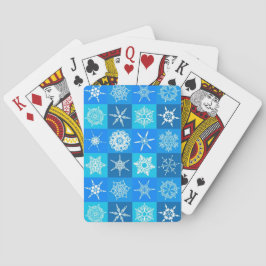 Baraja De Cartas Blue Snowflakes Pattern