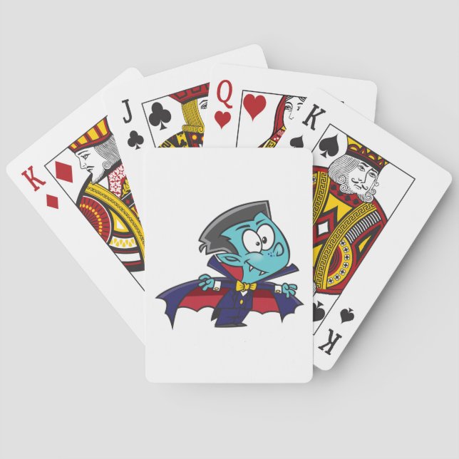 Baraja De Cartas Blue Vampire Boy with Cape Cute Dracula (Reverso)