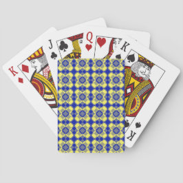 Baraja De Cartas Blue Yellow Checker Argyle Pattern