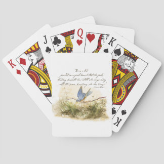 Baraja De Cartas Bluebird en Branch Inspirador poema Watercolor