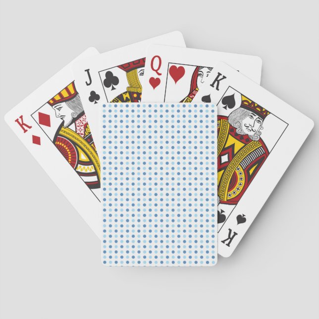 Baraja De Cartas Blues de los puntos de polka (Reverso)