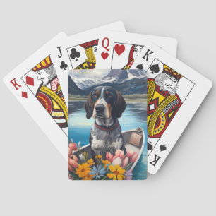 Baraja De Cartas Bluetick Coonhound en una paleta: Una aventura esc