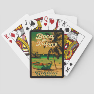 Baraja De Cartas Boca Raton Florida Palm Tree Beach Vintage FL
